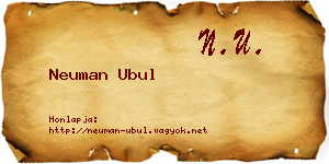 Neuman Ubul névjegykártya